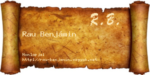 Rau Benjámin névjegykártya